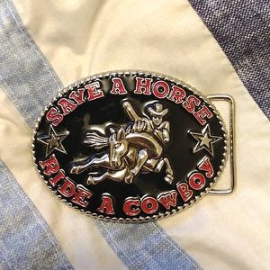 "Save a Horse Ride a Cowboy" Belt Buckle